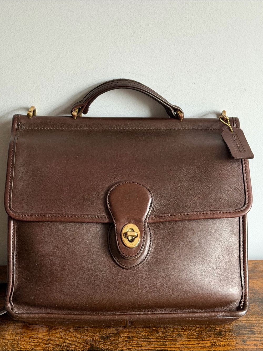 Vintage Coach Legacy Leather Briefcase Crossbody Bag Brown F7U-9927 - Picture 4 of 16